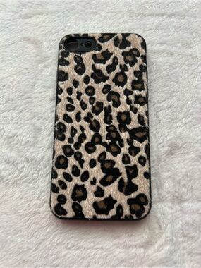 Leopard Print Faux Fur IPhone 7Case - Tan & black